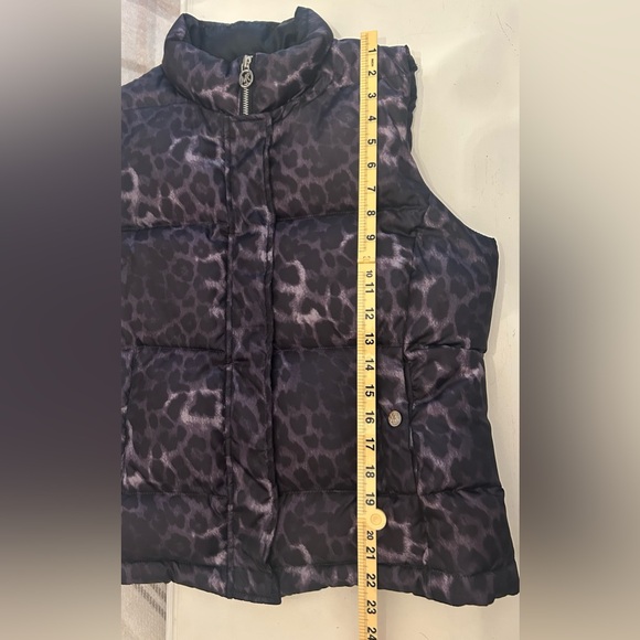 Michael Kors Gorpcore Outdoor Leopard Print Quilted Vest, Silver Zipper Sz L - Picture 10 of 15